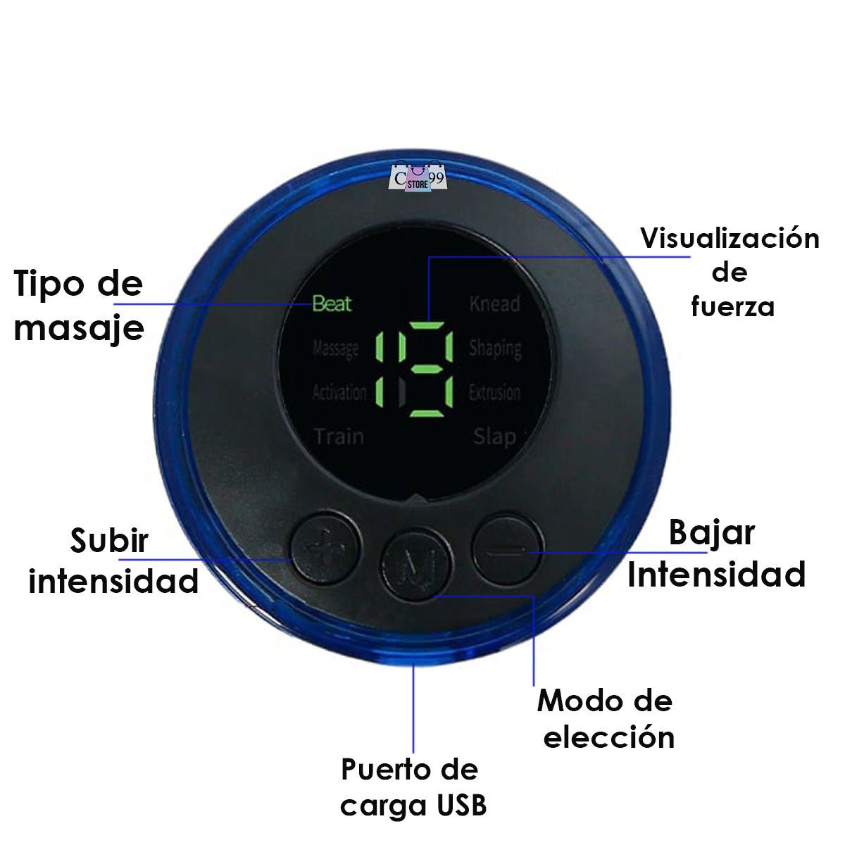 MINI MASAJEADOR CERVICAL ELÉCTRICO RECARGABLE USB + CONTROL EXTRA - MercaRapidoCol