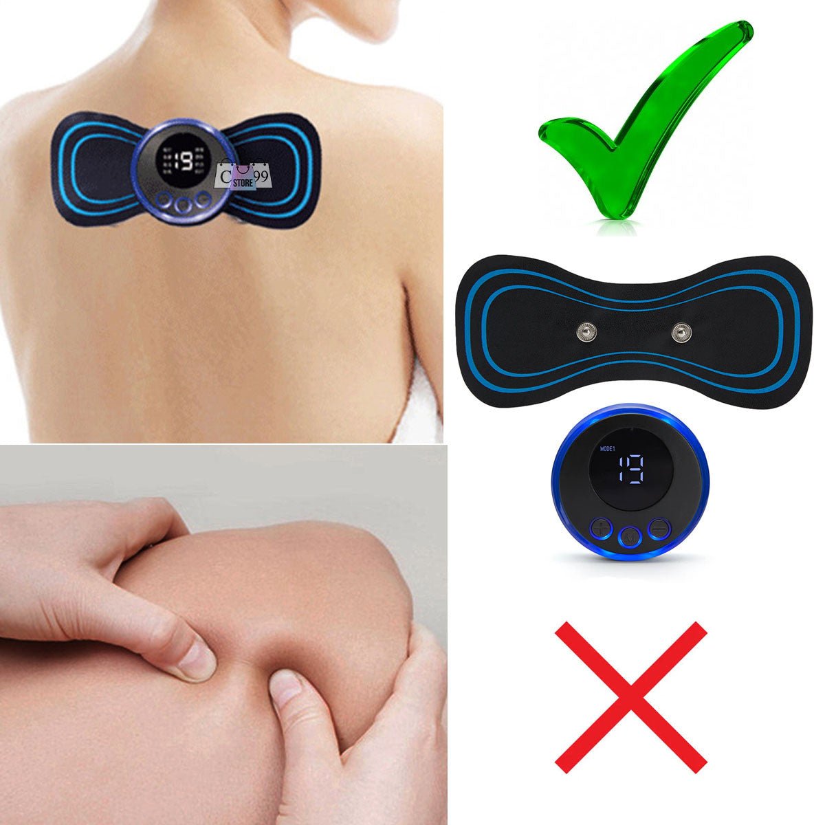 MINI MASAJEADOR CERVICAL ELÉCTRICO RECARGABLE USB + CONTROL EXTRA - MercaRapidoCol